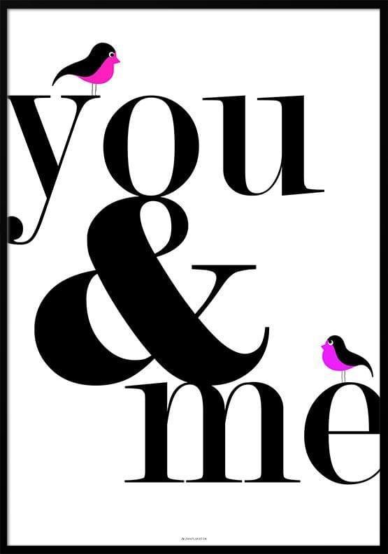 You And Plakat Med Fugle - Unikplakat.dk Plakater