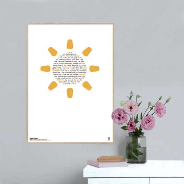You Are The Sunshine Life Stevie Wonder Plakat Lodret - Songshape Plakater